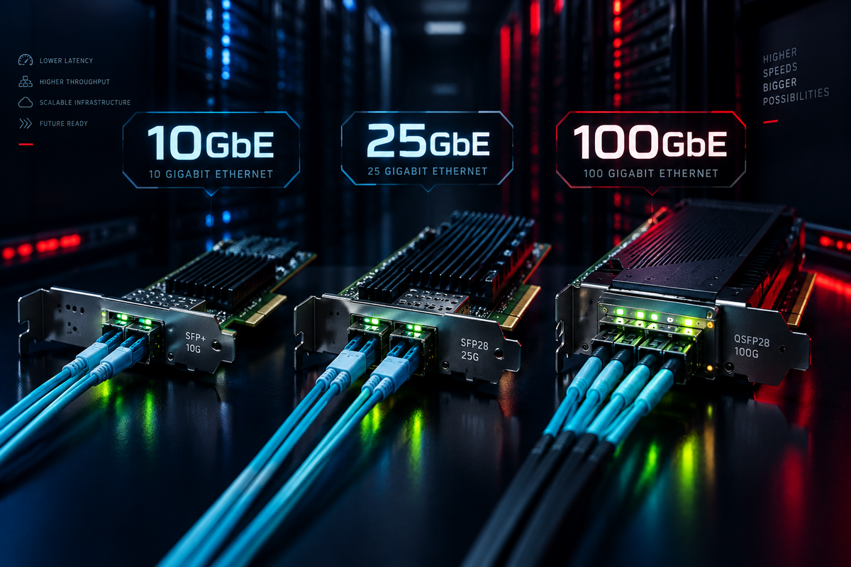 10GbE vs 25GbE vs 100GbE Network Cards: Which Upgrade Is Worth It